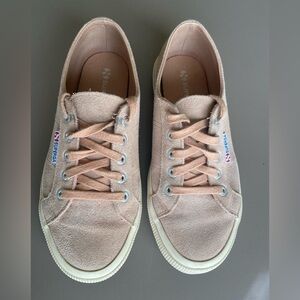 Superga Blush  suede Canvas Lace-Up Sneakers!!